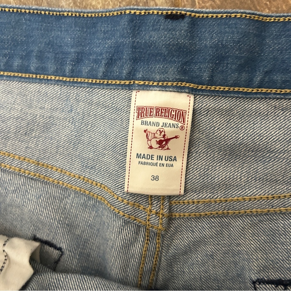 True Religion Blue Straight Jeans Classic Denim Men Size 38 - Picture 4 of 6
